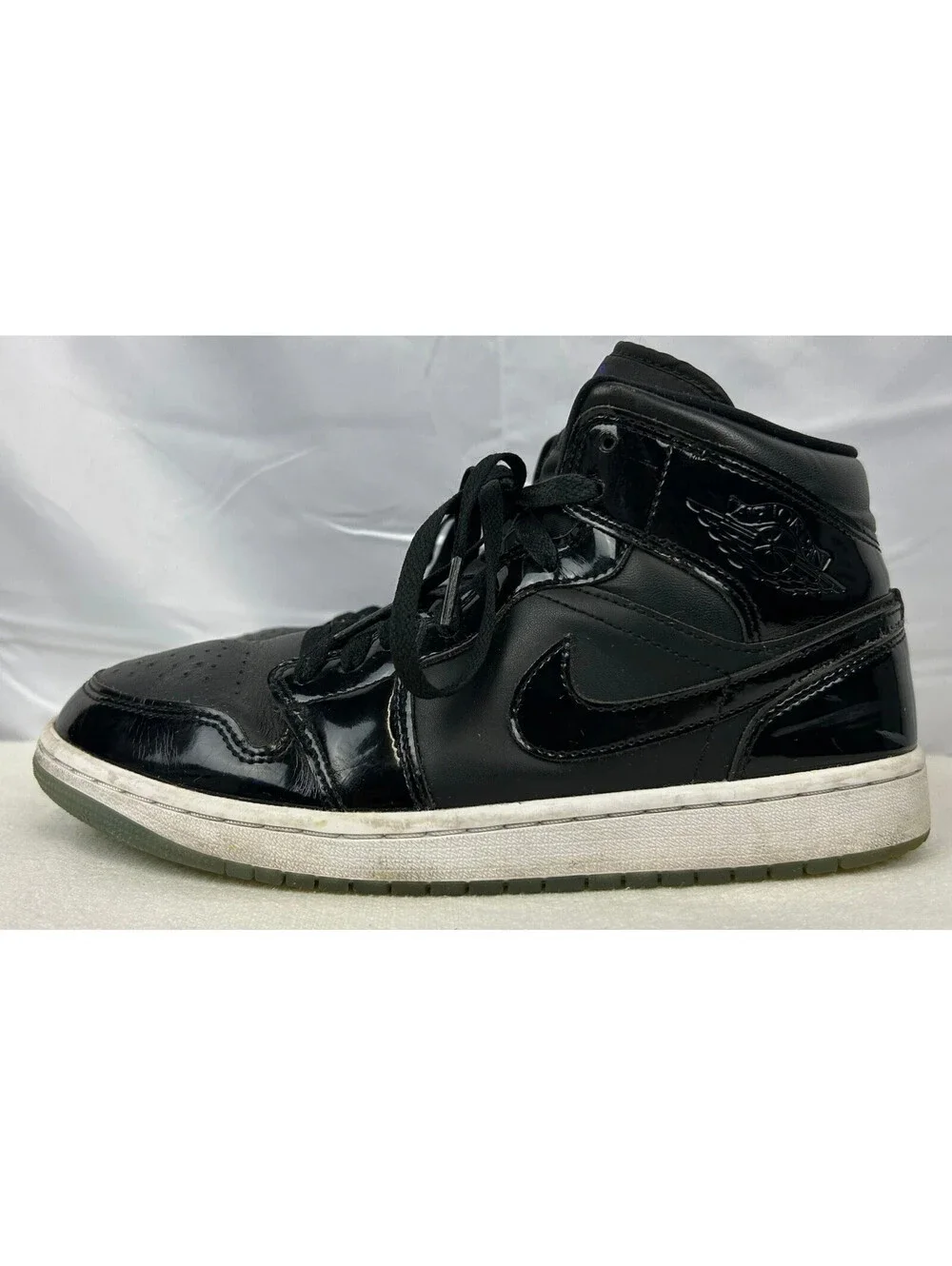 Air Jordan 1 Mid DV1308-004 Black Leather Men's Size 9 Shoes